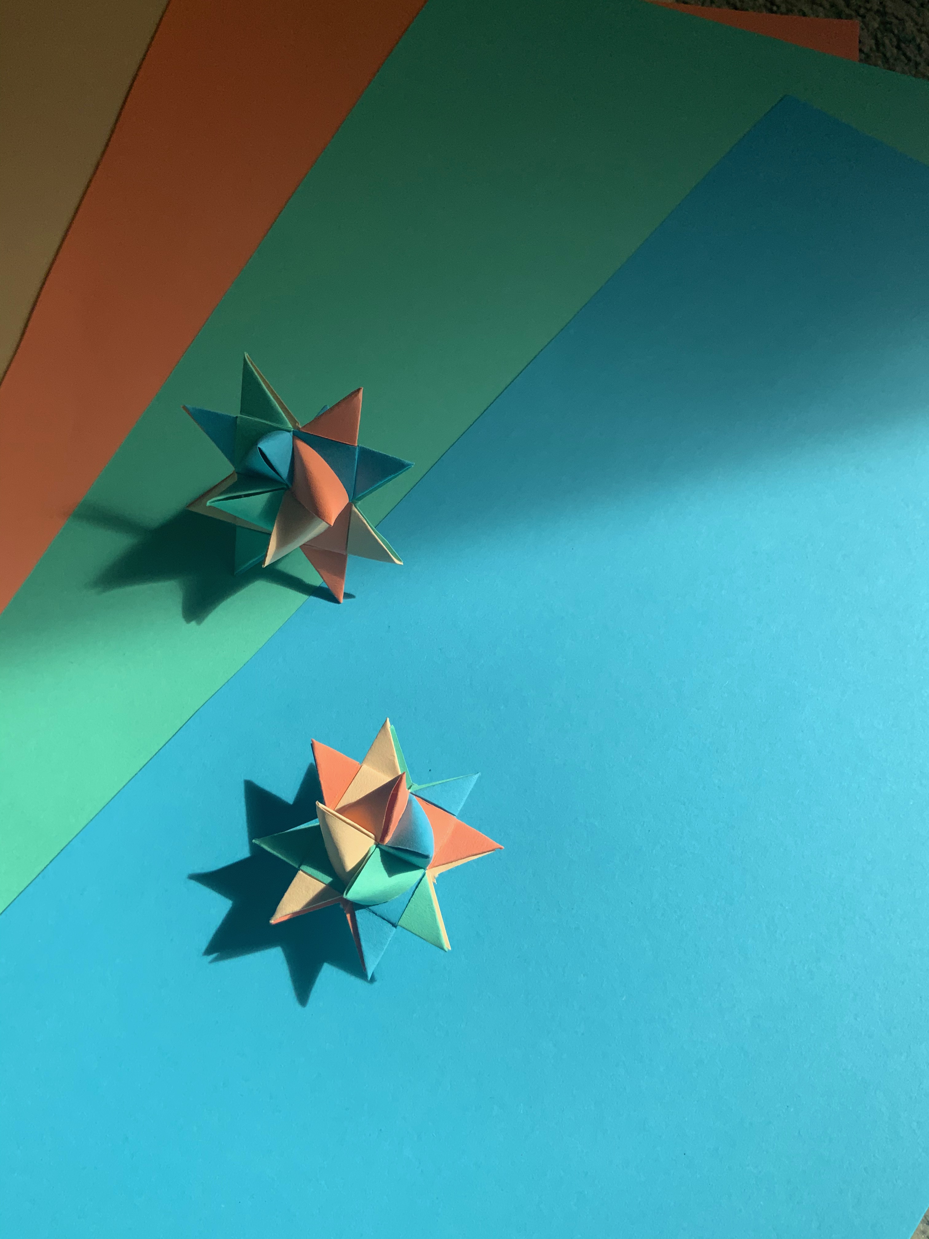 colorful paper and paperstars